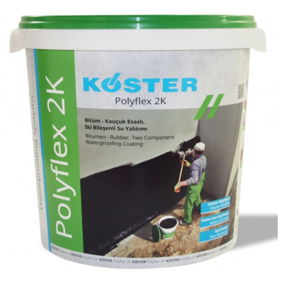 Köster-Polyflex 2K-Bitüm-Kauçuk-Esaslı-İki-Bileşenli-Su-Yalıtımı