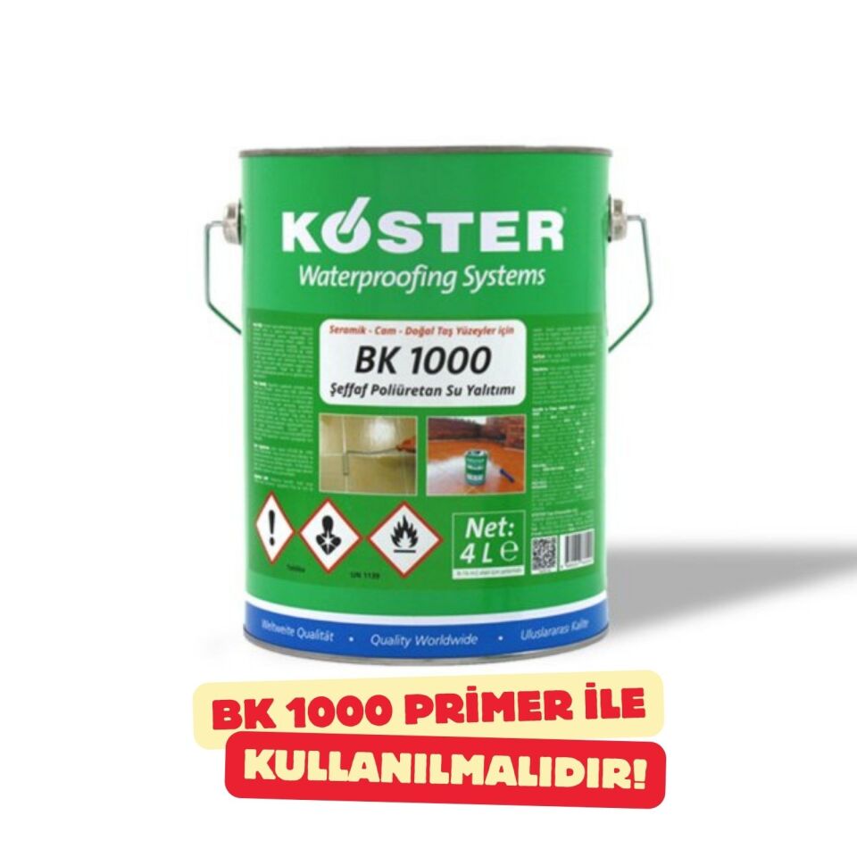 KÖSTER BK 1000 Şeffaf Poliüretan Su Yalıtımı 4 L