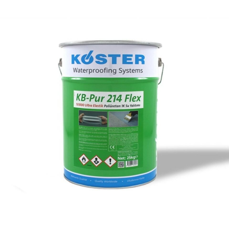 KÖSTER KB-Pur 214 FLEX 25 kg - %1000 Ultra Elastik Poliüretan 1K Likit Su Yalıtımı