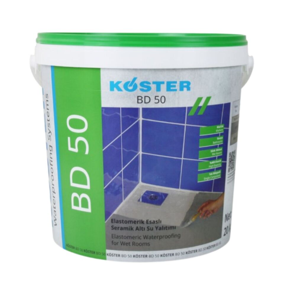 KÖSTER BD-50 - Akrilik Esaslı, Sürülerek Uygulanan Elastik Su Yalıtımı 20 kg