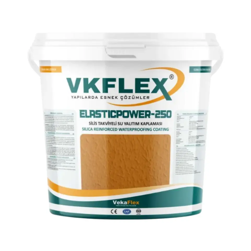 Vkflex Elasticpower-250 Silis Takviyeli Elastik Su Yalıtım Kaplaması 15 kg Gri